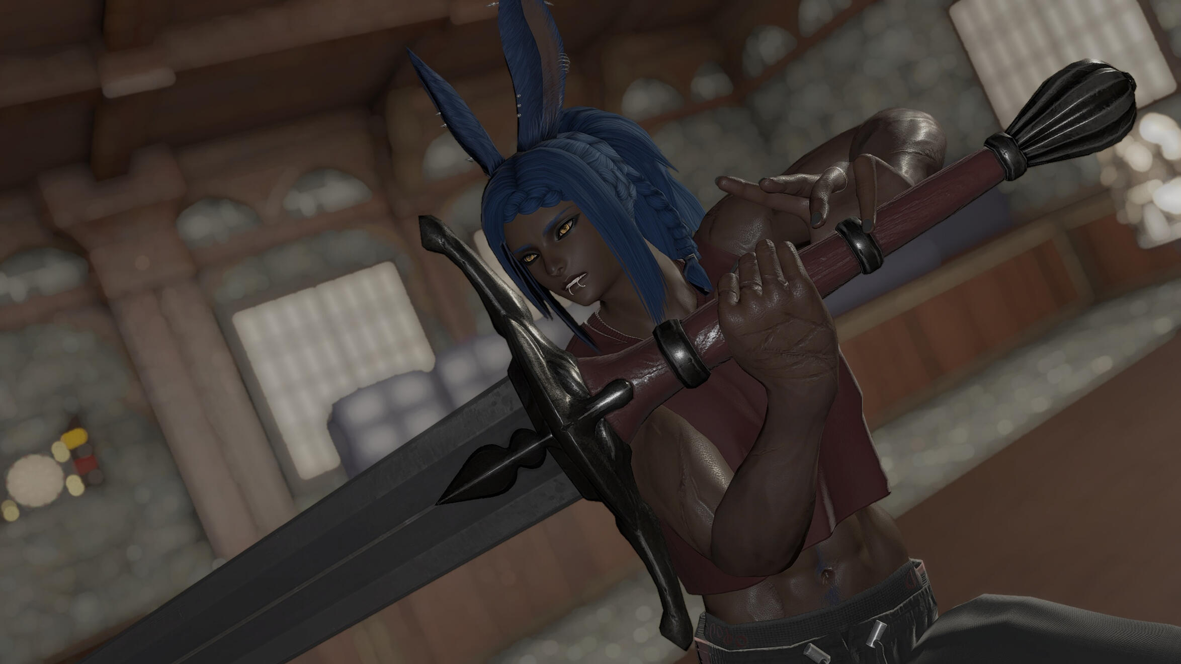 Many hours of training required to wield beeg sword properly